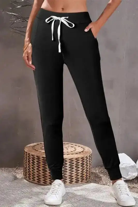 Aisha Drawstring Waist Joggers - Fashionfitz
