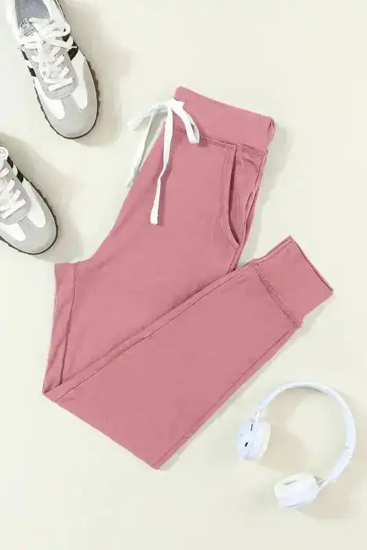 Aisha Drawstring Waist Joggers - Fashionfitz