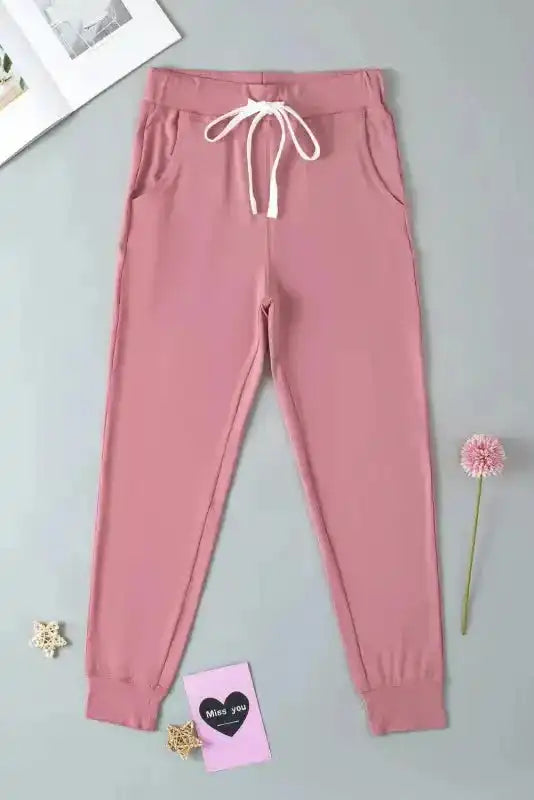 Aisha Drawstring Waist Joggers - Fashionfitz