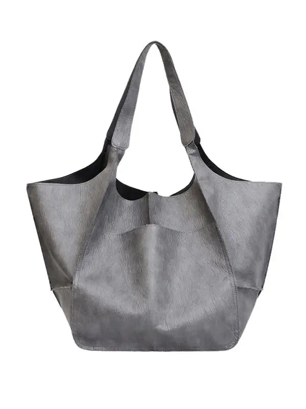All i need pu tote bag - grey / f - shoulder bags