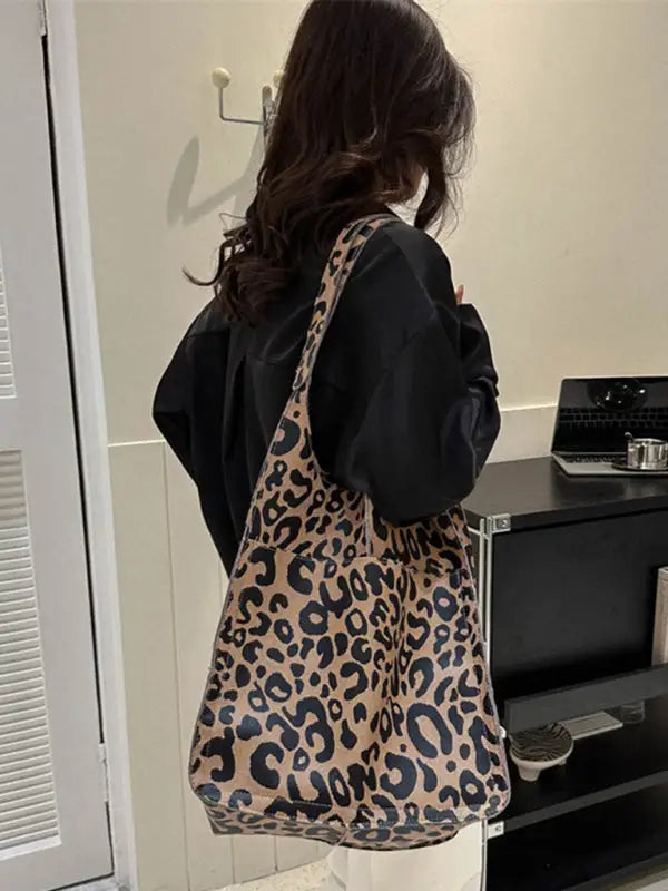 All i need pu tote bag - leopard / f - shoulder bags