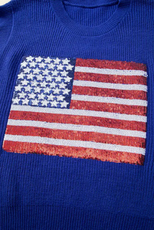 American flag knitted vest - bonbon sparkling - tops/sweater vests