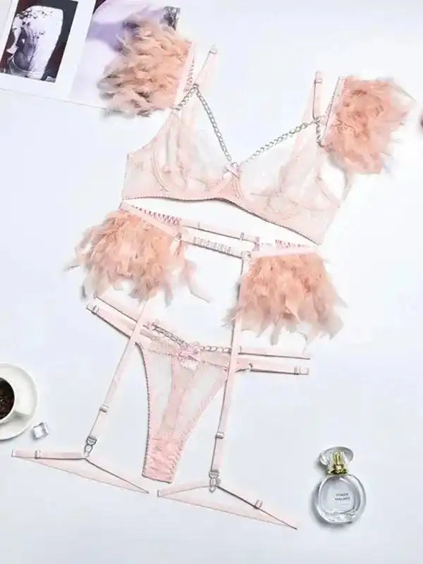 Angel In Disguise 4-Piece Cosplay Lingerie Set - Fashionfitz
