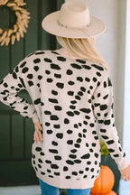 Animal Print Open Front Cardigan - Fashionfitz