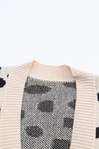 Animal Print Open Front Cardigan - Fashionfitz