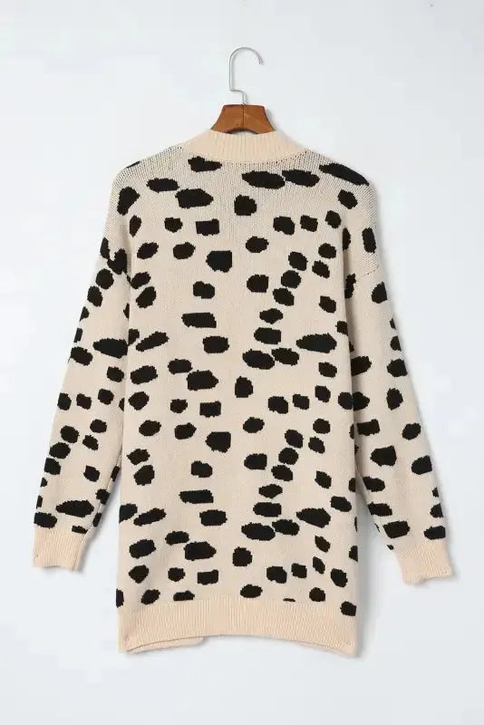 Animal Print Open Front Cardigan - Fashionfitz