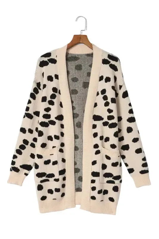 Animal Print Open Front Cardigan - Fashionfitz