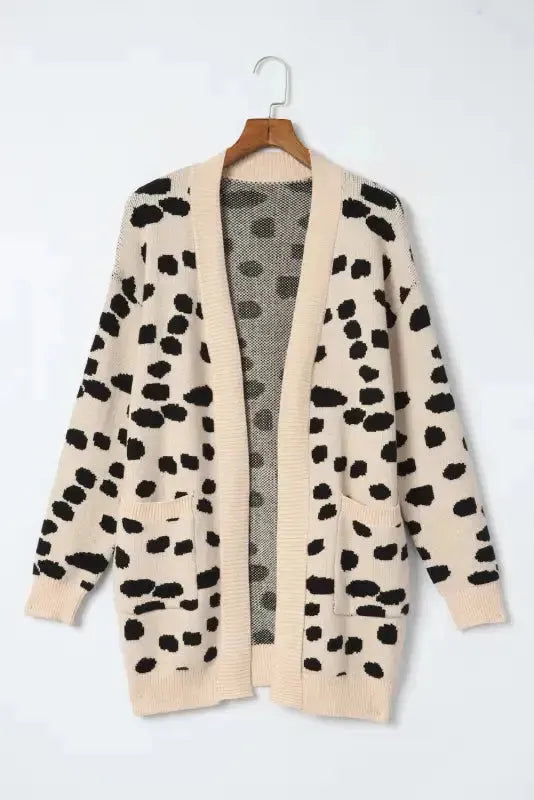 Animal Print Open Front Cardigan - Fashionfitz
