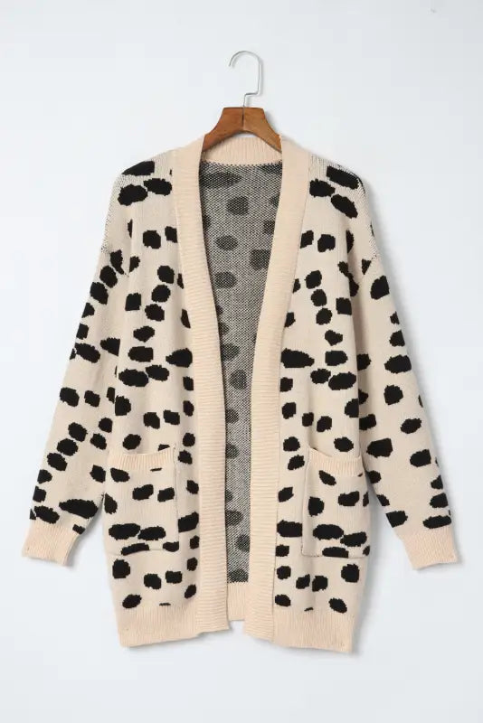 Animal print open front cardigan - cardigans