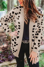Animal Print Open Front Cardigan - Fashionfitz