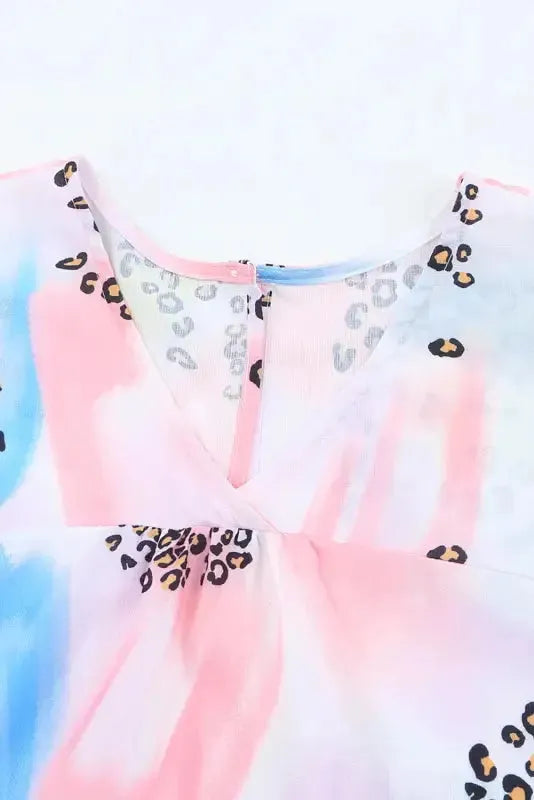 Animal Watercolor Mixed Print Loose Top - Fashionfitz