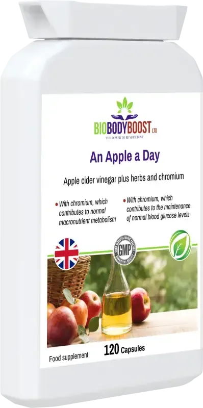 Apple Cider Vinegar front-angle view — convenient vegan capsule format for digestive and weight support