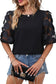 Applique mesh half sleeve blouse - tops/blouses & shirts