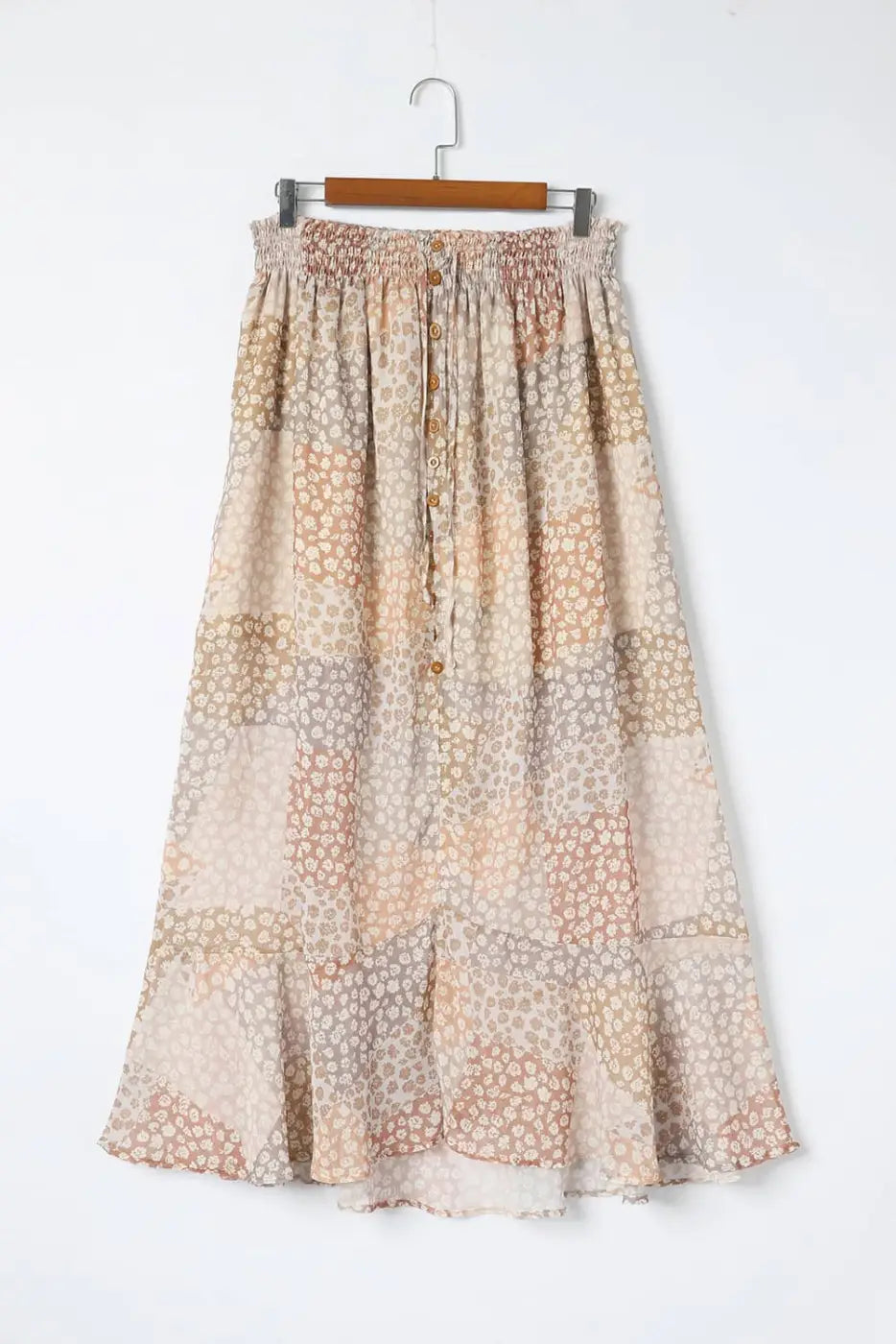 Apricot boho floral maxi skirt - skirts