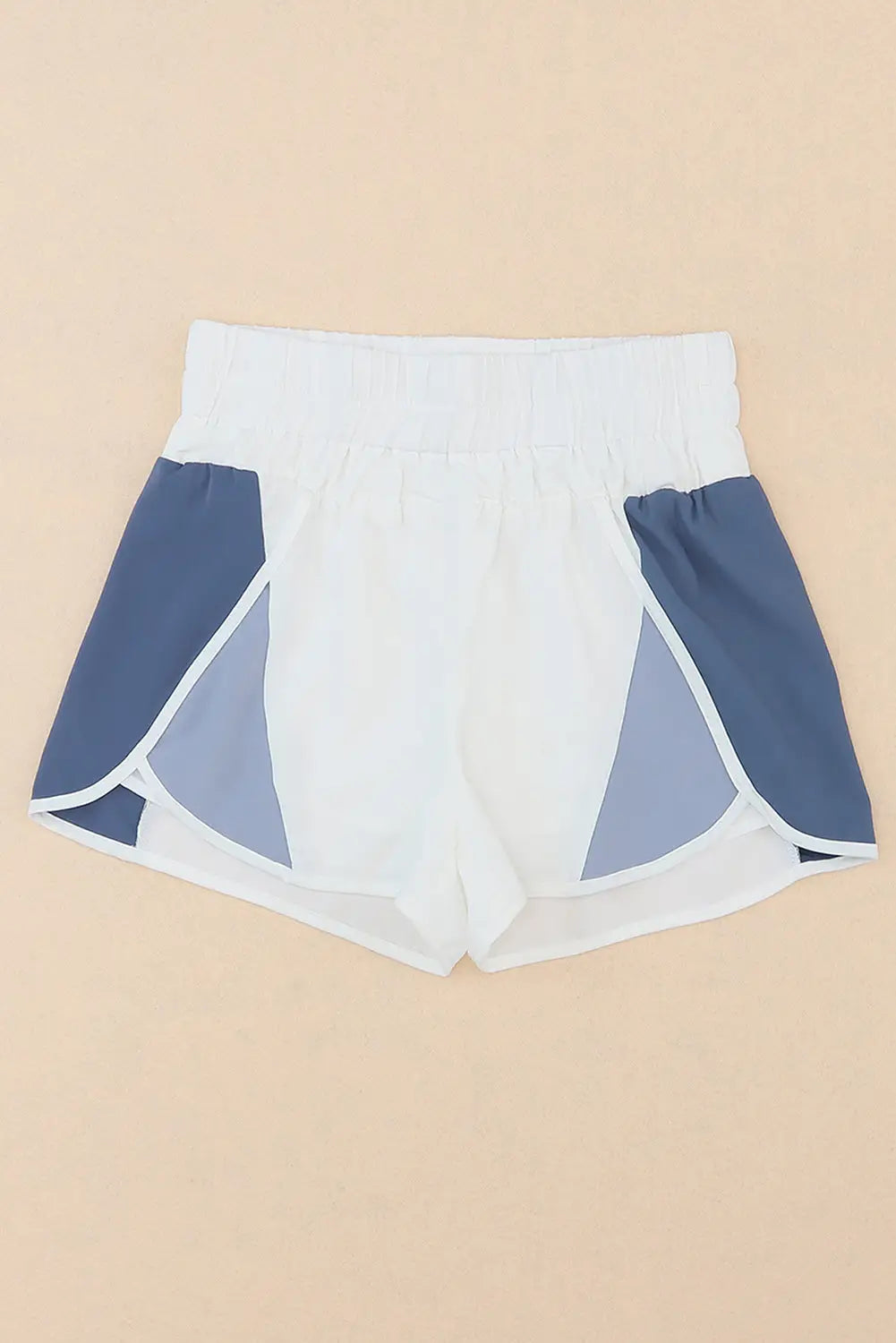 Apricot color block split high waist shorts - bottoms