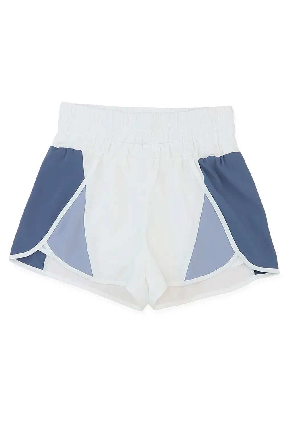 Apricot color block split high waist shorts - bottoms