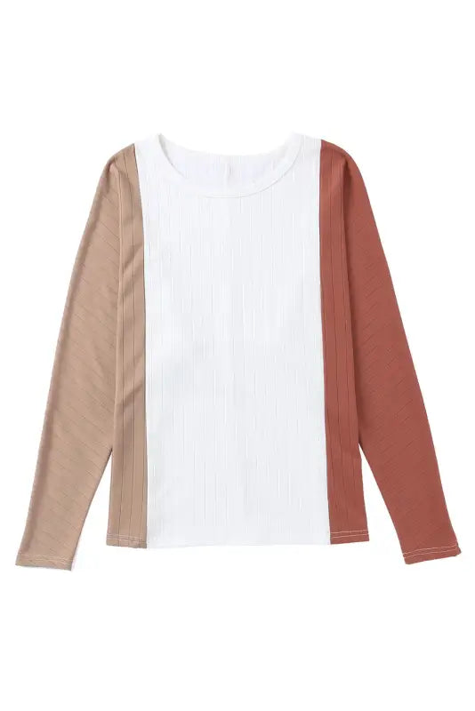 Apricot colorblock dolman knit top - long sleeve tops