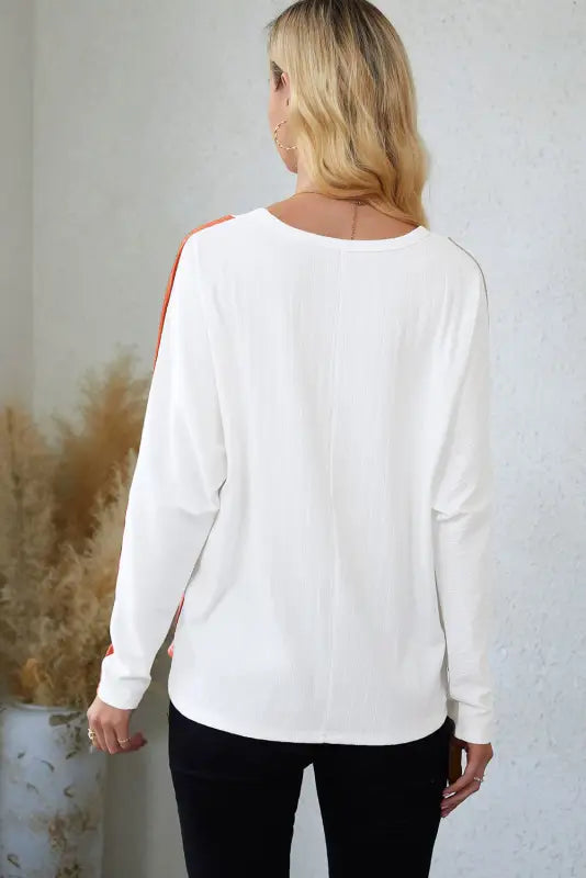 Apricot colorblock dolman knit top - long sleeve tops