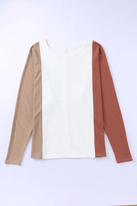 Apricot colorblock dolman knit top - long sleeve tops