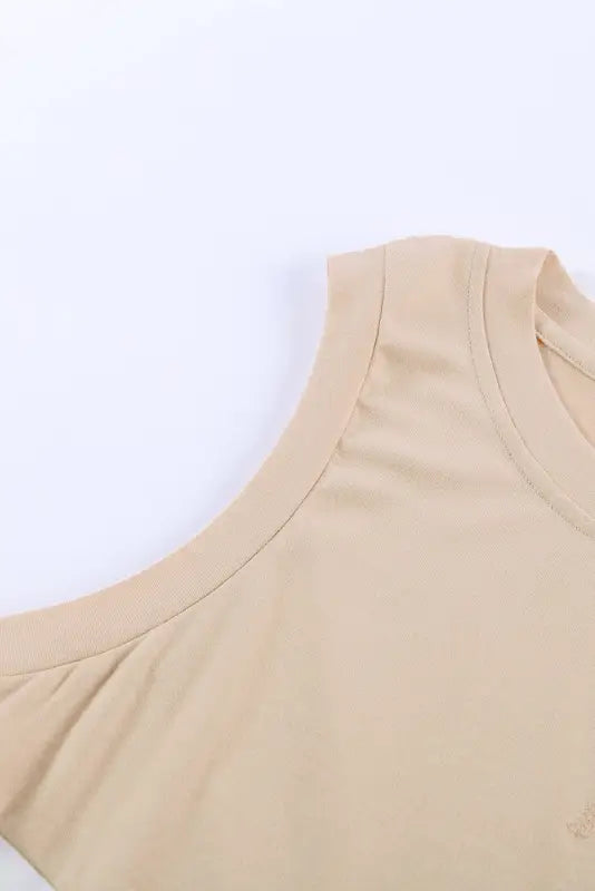 Apricot crew neck colorblock tank top - tops