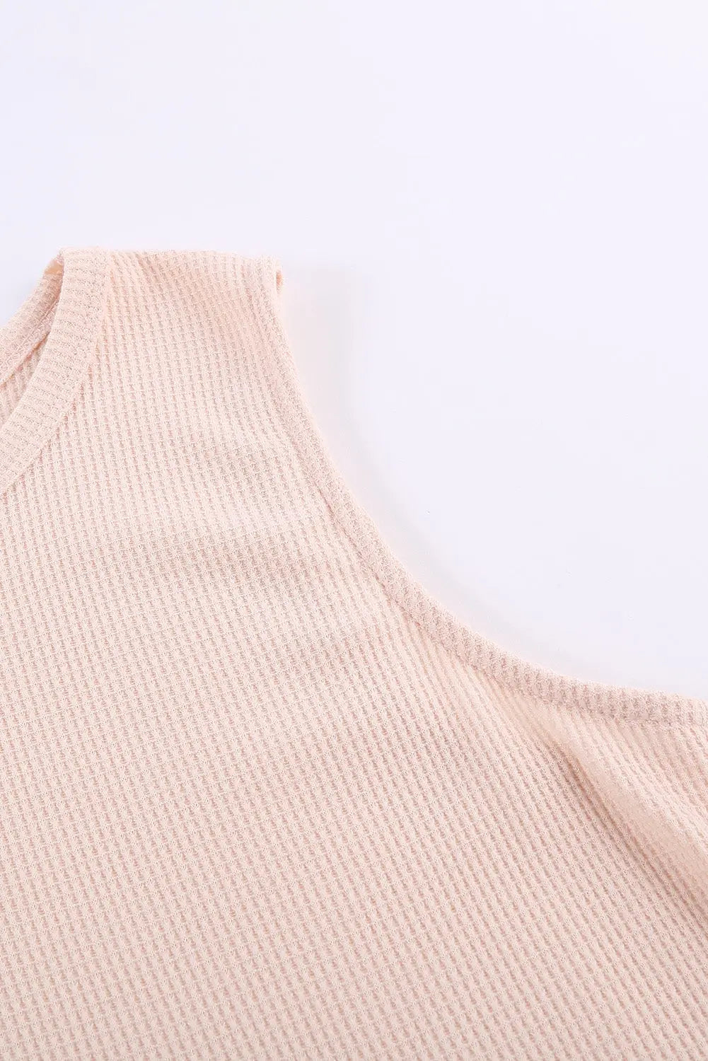 Apricot crew neck waffle tank top - tops