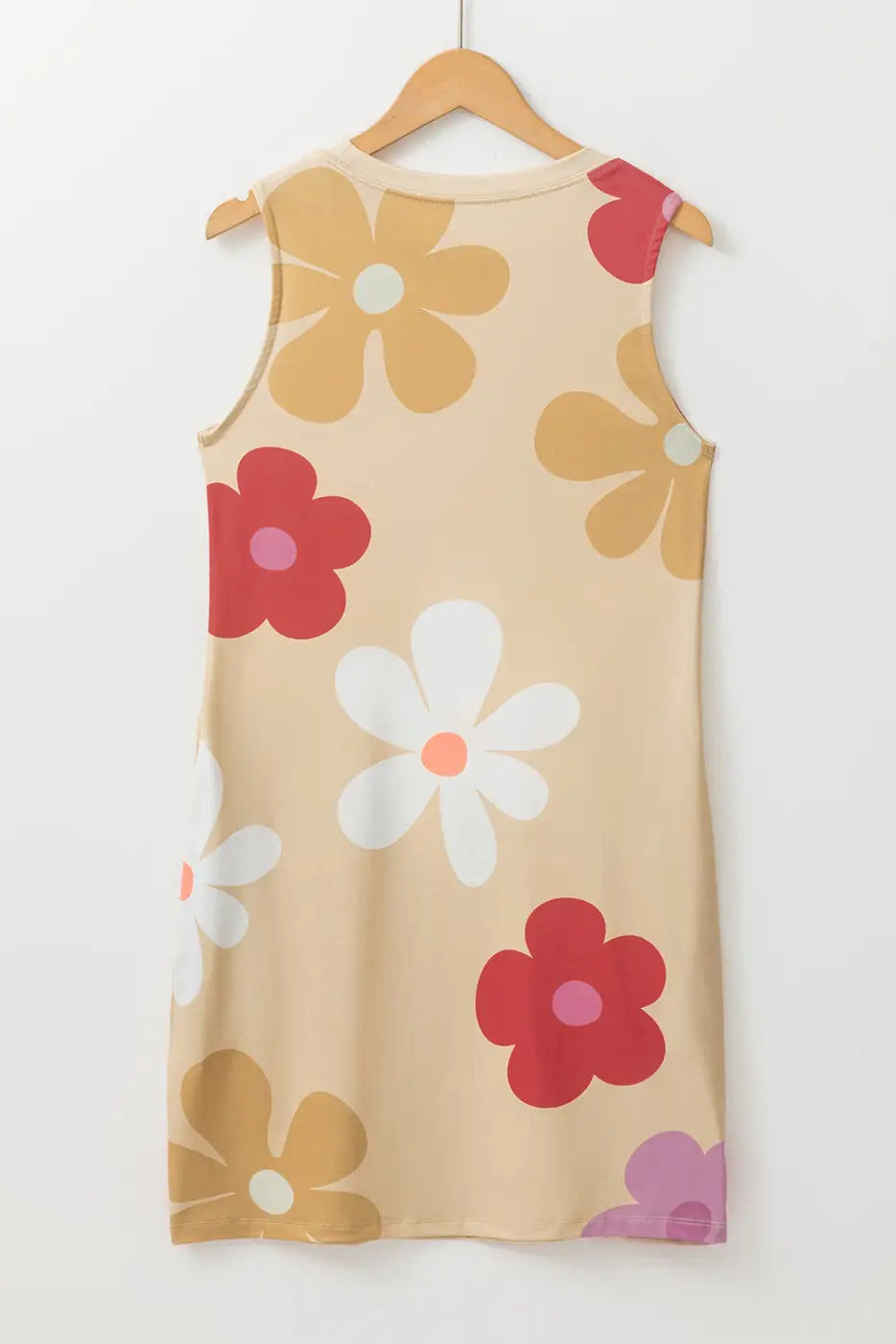Apricot daisy floral tank dress - mini dresses