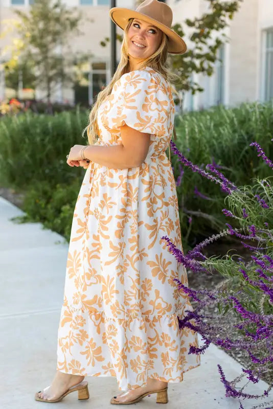 Apricot elegance plus size dress