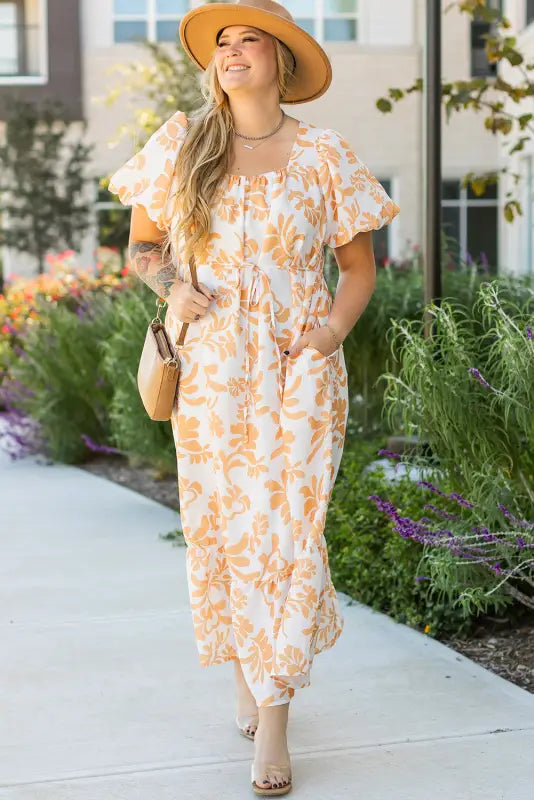 Apricot elegance plus size dress