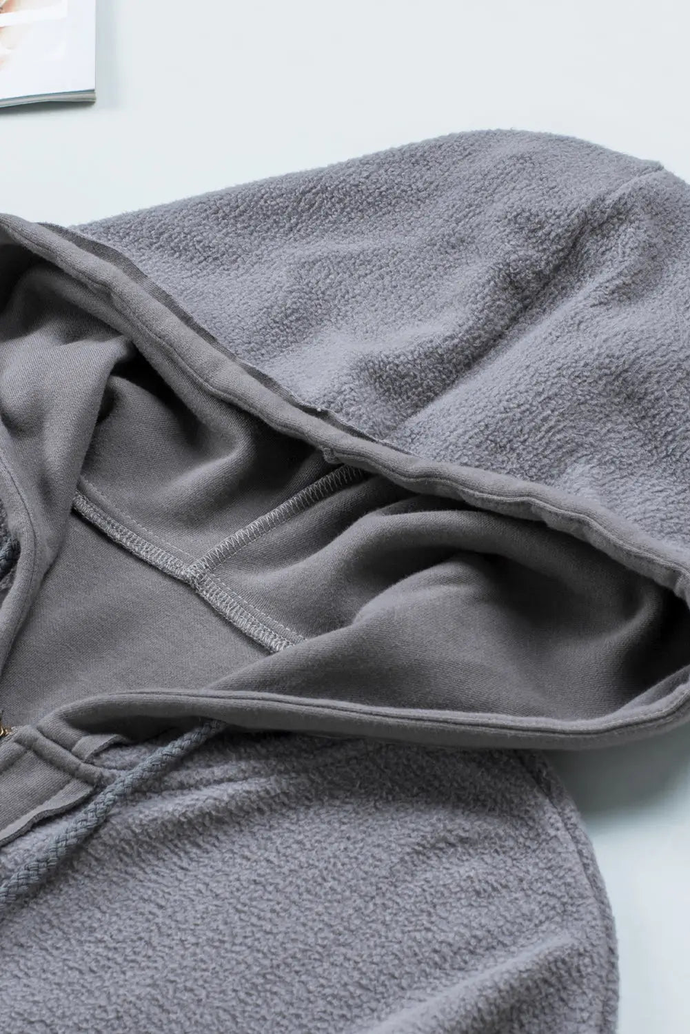 Apricot flap pocket drawstring hood zip up jacket - outerwear