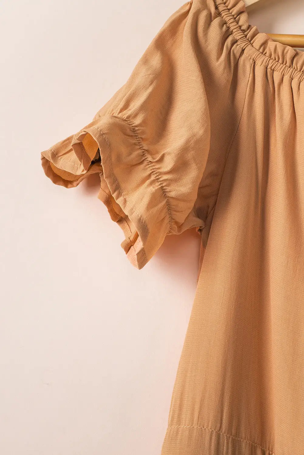 Apricot glaze high low off the shoulder maxi dress - dresses