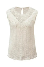 Apricot Guipure Lace Crochet Keyhole Back Tank Top - Fashionfitz