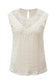 Apricot guipure lace crochet keyhole back tank top - tops