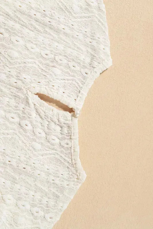 Apricot Guipure Lace Crochet Keyhole Back Tank Top - Fashionfitz