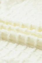 Macro view of Apricot Lattice Set fabric texture, highlighting soft grid pattern and lightweight material.