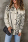 Apricot leopard print detail pocketed corduroy jacket - shackets