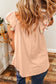 Apricot Pink Floral Patchwork Blouse - Square Neck Ruffle Sleeve - Fashionfitz
