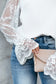 Apricot pink lace sleeve blouse - blouses