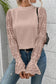 Apricot pink lace sleeve blouse - blouses