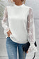 Apricot pink lace sleeve blouse - blouses