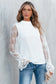 Apricot pink lace sleeve blouse - blouses