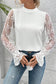 Apricot pink lace sleeve blouse - blouses