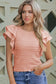 Apricot pink ruffle sleeve top - blouses