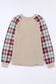 Apricot plaid raglan sleeve sweatshirt - tops