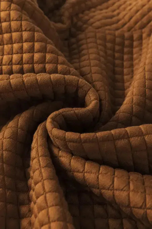 Apricot Plaid Raglan Sleeve Sweatshirt - Fashionfitz