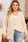 Apricot plus size knitted hollow out button up cardigan