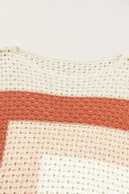 Apricot Pointelle Baggy Sweater - Fashionfitz