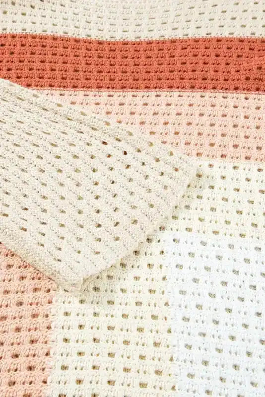 Apricot Pointelle Baggy Sweater - Fashionfitz