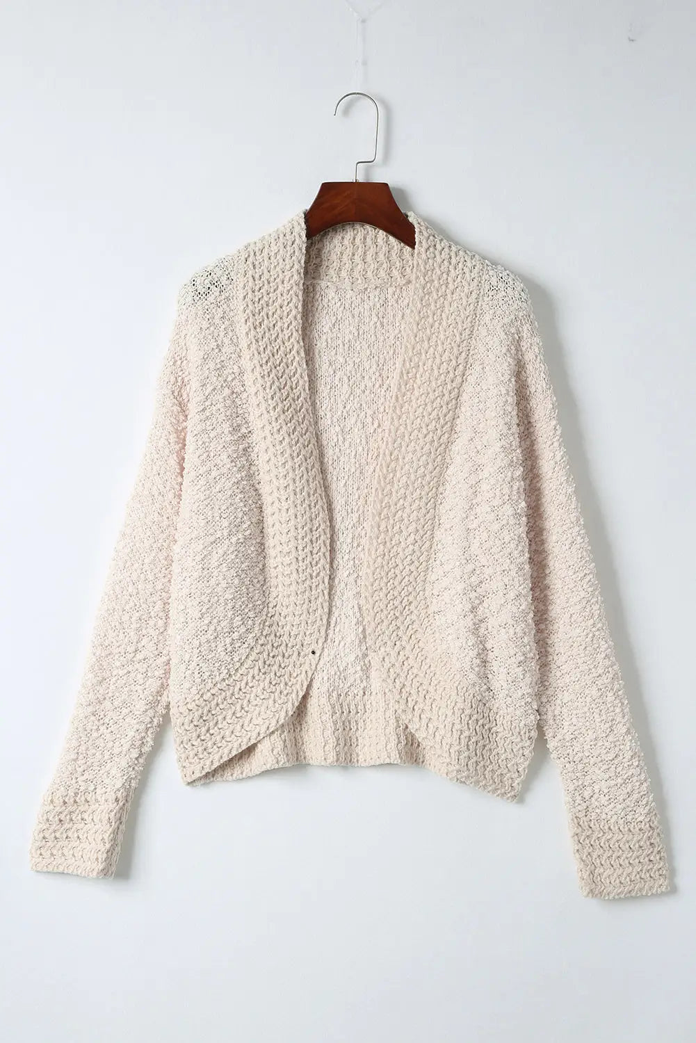 Apricot popcorn knit open front cardigan - tops