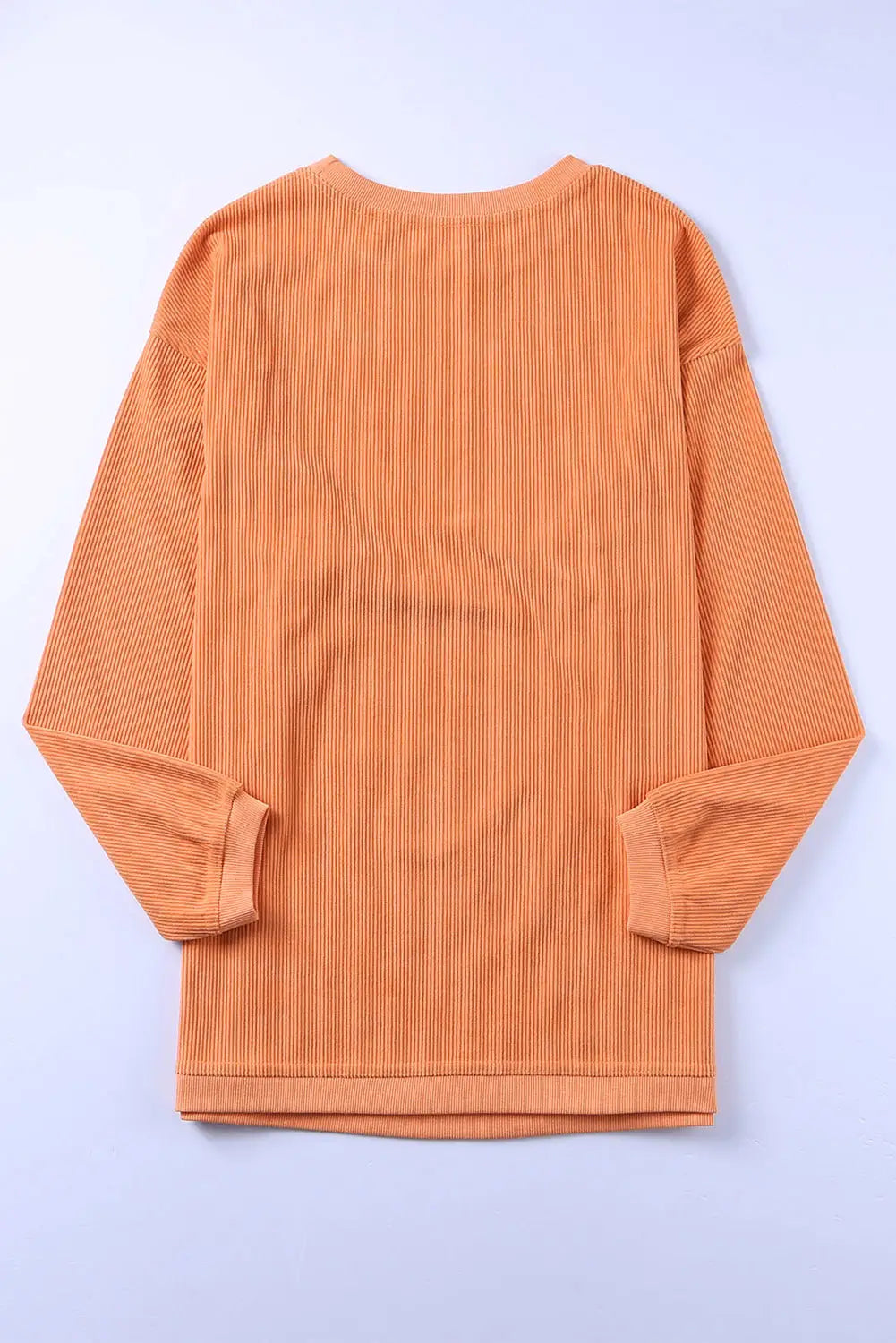 Apricot ribbed corded oversized sweatshirt - tops