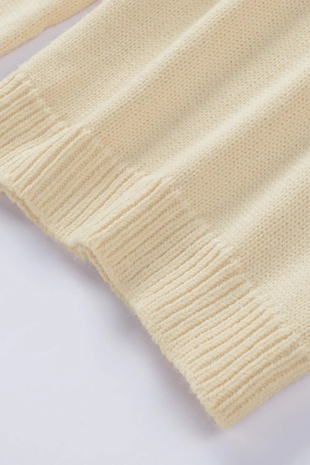 Apricot ribbed detail turtleneck sweater - tops